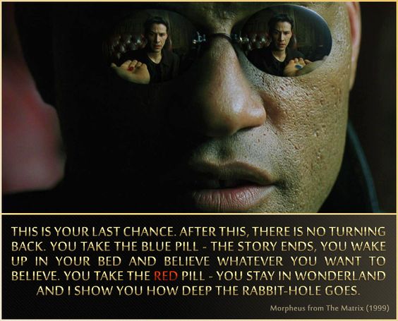 Morpheus, Red/Blue Pill scene