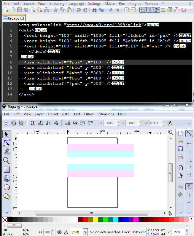 SVG text and visual output